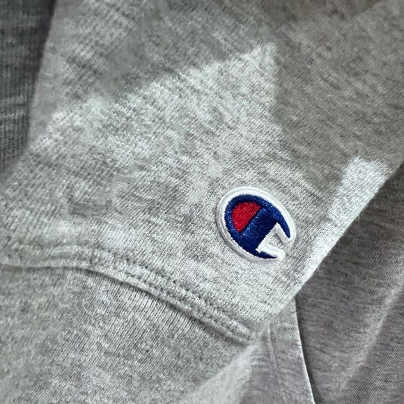 Champion Light Gray Hoodie with Colorful Logo Size Small - Picture 8 of 16